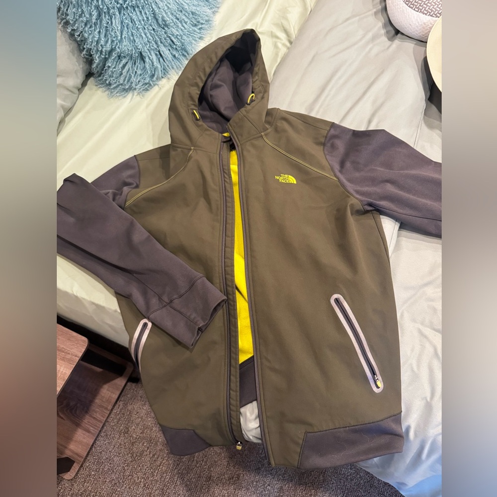 The North Face Olive and Yellow Jacket
